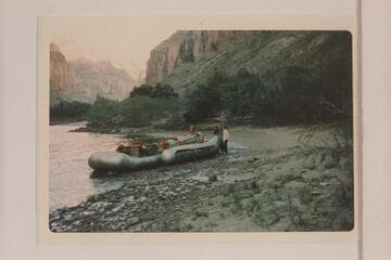 Fort Lee inflated craft.  Foot of Nankoweap Rapid at Mile 53