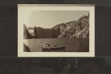 [Freeman (?) in outboard motorboat on Lake Mead]