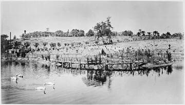 Reservoir on the San Marino ranch, circa 1909