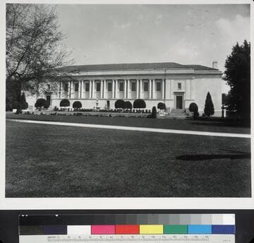 Library building showing windows on south façade, about 1921