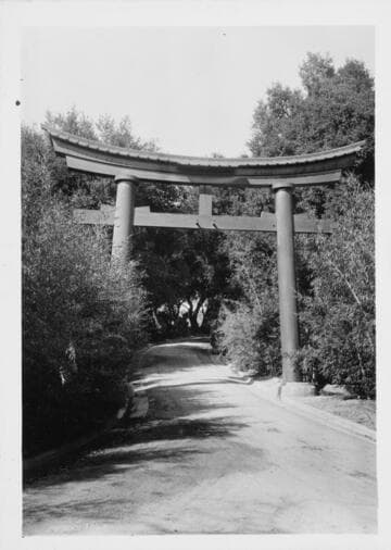 Torii Gate of the Japanese garden, circa 1925
