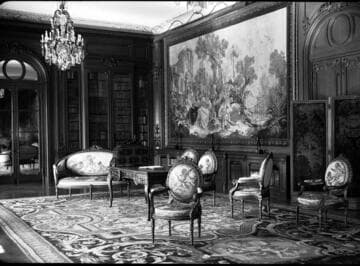 West end of the library of the Huntington residence