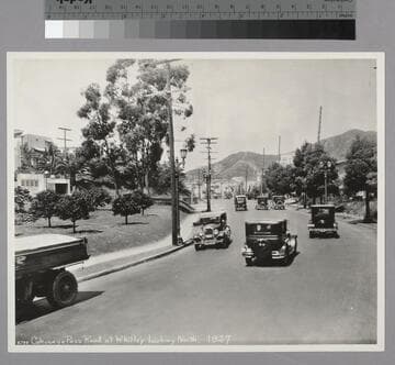Cahuenga Pass Road at Whitley, looking north