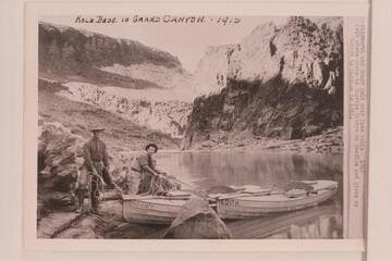 The boats were built from designs sent them by Stone and were copies of the Galloway-Stone design but made heavier.  "The 'Edith' is now at the Visitor Center in the patio with the 'Wen,' 'Esmeralda,' Glenn and Stones boat." (Dan Davis, 1957, Nov. 14)