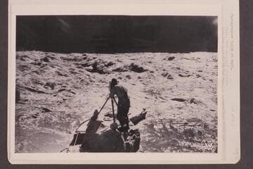 Photographer Tadje at work.  Location must be in the section between Lees Ferry and Bright Angel Creek.  The boat moored in the foreground is the "Titanic" which was brought in at Hite and lost at Bright Angel Creek or Pipe Creek