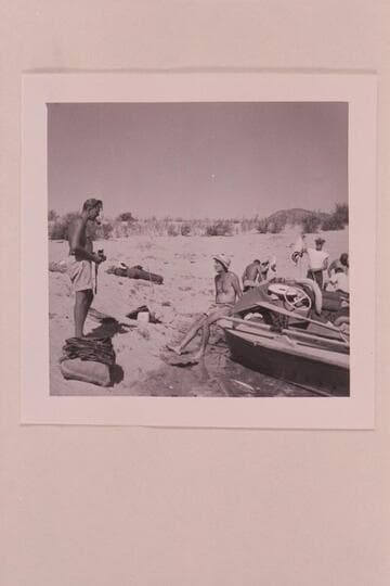 Bob Malott prepares for photo of Ballard Atherton; Sandy Point