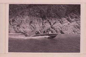 The "RATTLESNAKE" and the "CACTUS" cruising in Iceberg Canyon; Lake Mead
