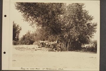 Camp on river bank at Green River, Utah