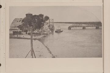 Southern Pacific bridge at Yuma opened for Barge #3