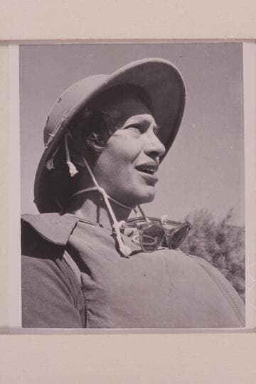 Grace Schulz with Georgie White's party which left Paria Riffle on the boloneys 1958, June 03; Lees Ferry