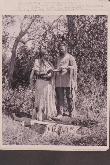 The Mirror Case. Major Powell and Yan-Mo. Uinta Valley on the eastern slope of the Wasatch Mountains in Utah