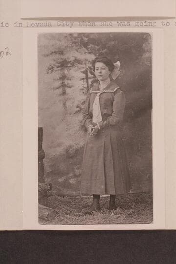 Goldie Morrison, step-sister of Edna Gibbons Phillips.  Goldie in Nevada City when she was going to school.  Probably of no historical value