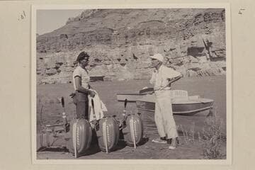 Jimmy Jordan; Dock; "June Bug" and the motors.  Paria Riffle