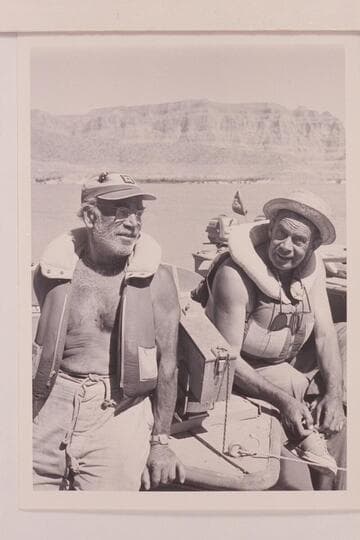 Dock Marston and Chuck Richey.  Left bank below Pierce Ferry, Lake Mead
