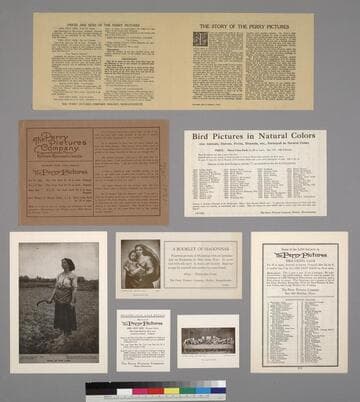 Fourty-four envelopes containing promotional and advertising material of the Perry Pictures Company, 1899-1936