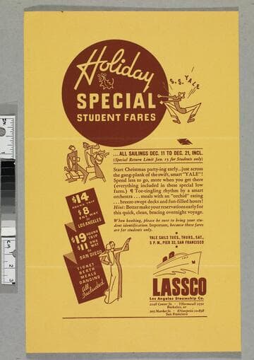 S.S. Yale advertisement mailer