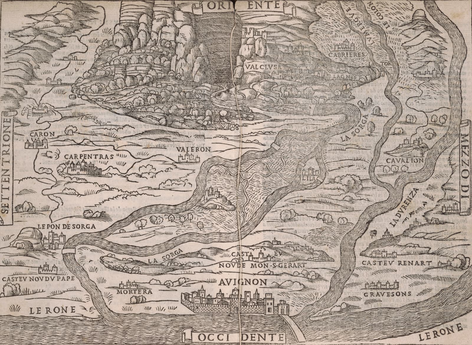 A black and white illustrated map in a book, depicting Renaissance France.