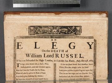 An elegy on the death of William Lord Russel, : who was beheaded for high-treason, in Lincoln-Inn-Fields, July the 21st. 1683