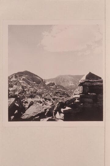 Little Navajo Mountain- Navajo Begay. Navajo Mt. at right from mesa above Trial Canyon