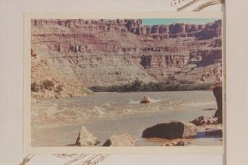 Harris-Brennan motorboat at head of Brown Betty Rapid. Mile 212. Cataract CAnyon
