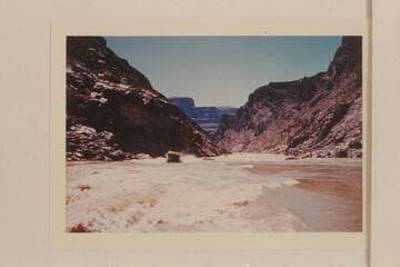 The "WEE YELLOW" tops 232 Mile Rapid. The "WEE RED" and the "DOCK" are starting up the rapid