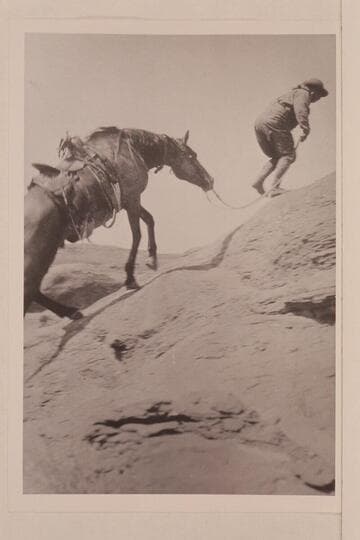 Ex-President Theodore Roosevelt. Trail to Rainbow Bridge. Returning from Bridge on trail east of Bald Rock Creek and north of Cha Butte
