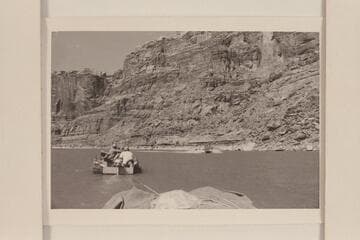 Made during cruise from Potash to lower end of Narrow Canyon. Caption written on back "on into Lake Powell." It appears to have been taken in Mille Crag Bend