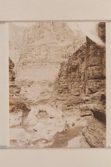 Lagoon at the mouth of Supai Creek. The Nevills party camped inside the entry to the lagoon