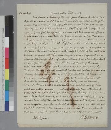 Thomas Jefferson, Monticello, letter to John Wayles Eppes